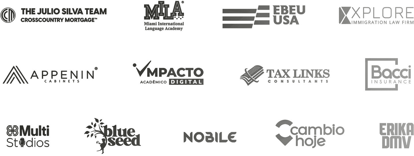 Parceiros: The Julio Silva Team, MILA, EBEU USA, Xplore, Appenin, Impacto, Tax Links, Bacci, Multi Stúdios, Blue Seed, Nobile, Câmbio Hoje e Erika DMV